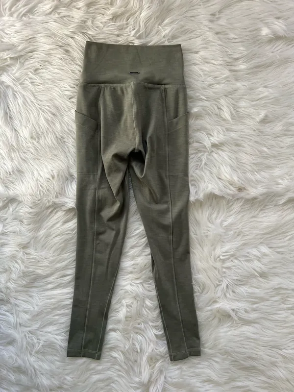 Prana Olive Green Women’s High-Waist Ribbed Leggings - Image 6