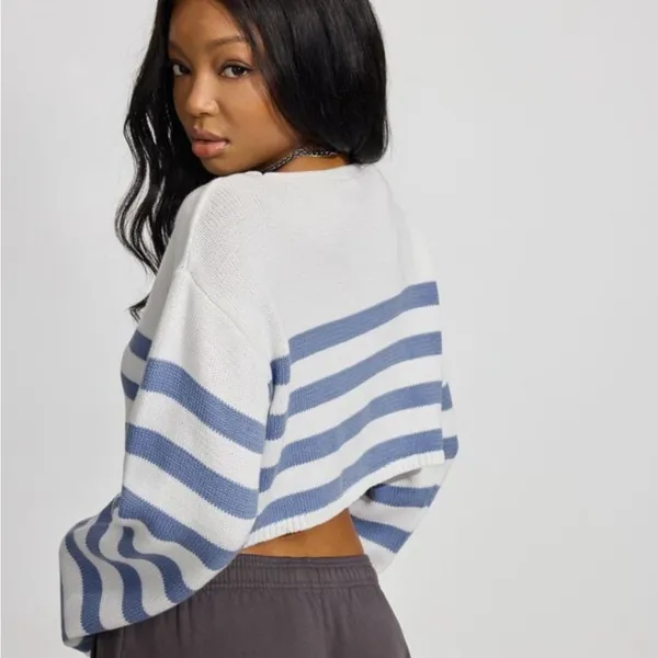 Garage Blue and White Striped Sweater - Image 6