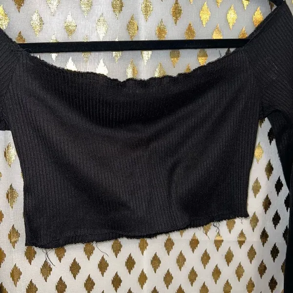Off the shoulder black crop top size S Black - Image 5