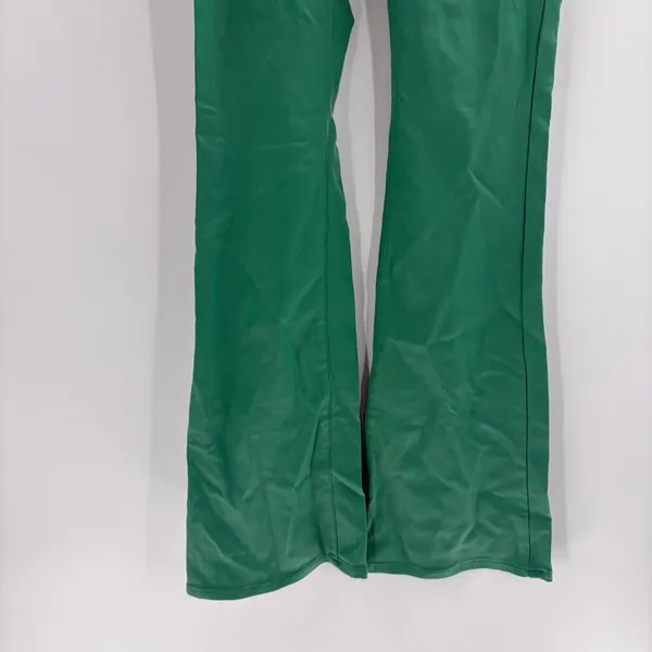 Edikted Luna st patricks Faux Leather College Green Flared Pants Size 24 - Image 4