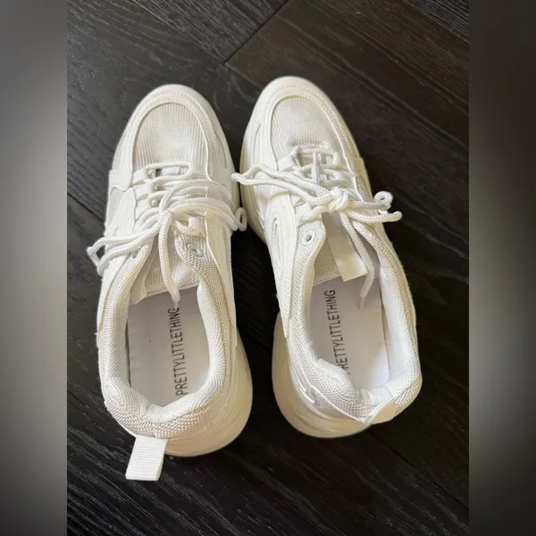 Pretty Little Thing White Athletic Sneakers - Image 3