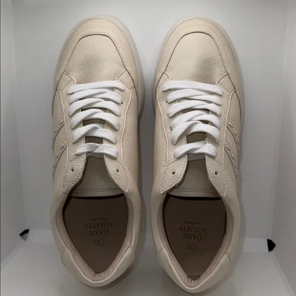 Oasis Society The 365 Stitch Platform Sneakers Ivory Vegan Leather Women’s 9 - Image 2