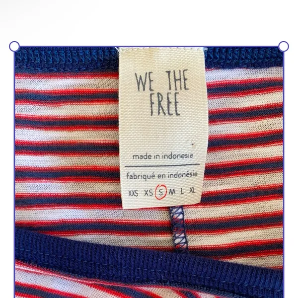 Free people Red and White Striped short sleeve Tee - Image 4