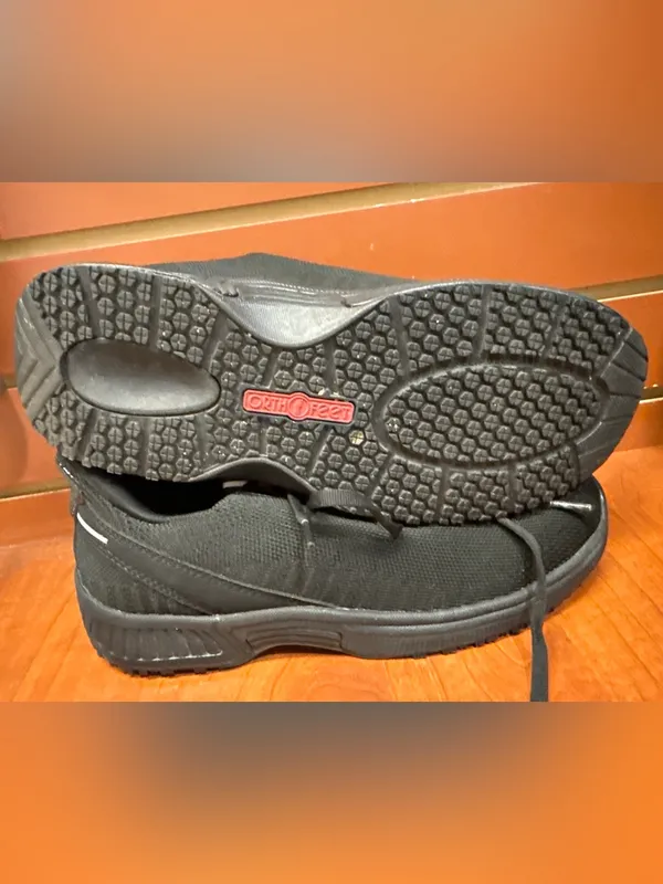 OnToFeet Black Knit Walking Sneakers | Lightweight Comfort Shoes - Image 5