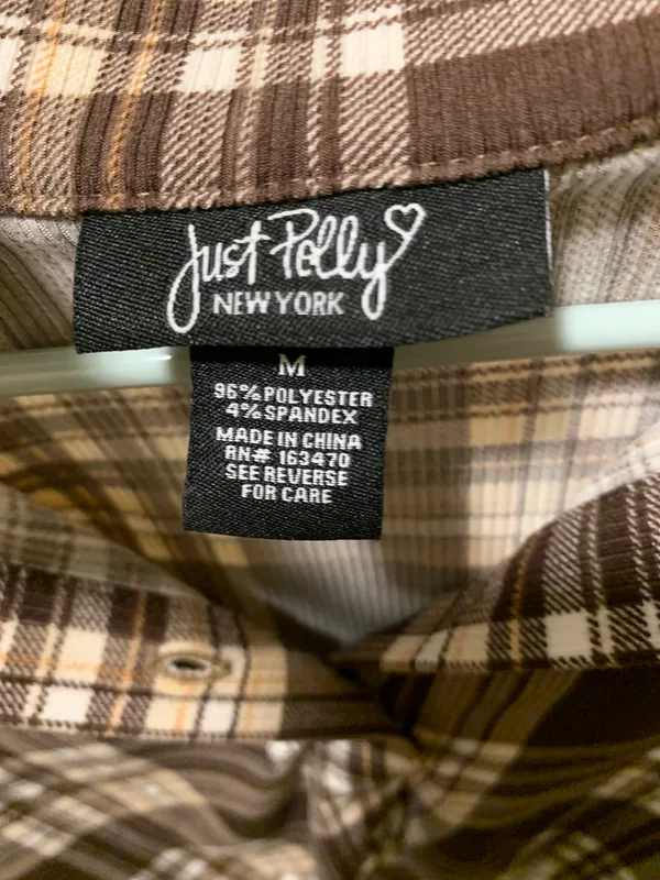 brown plaid crop top Size M - Image 2