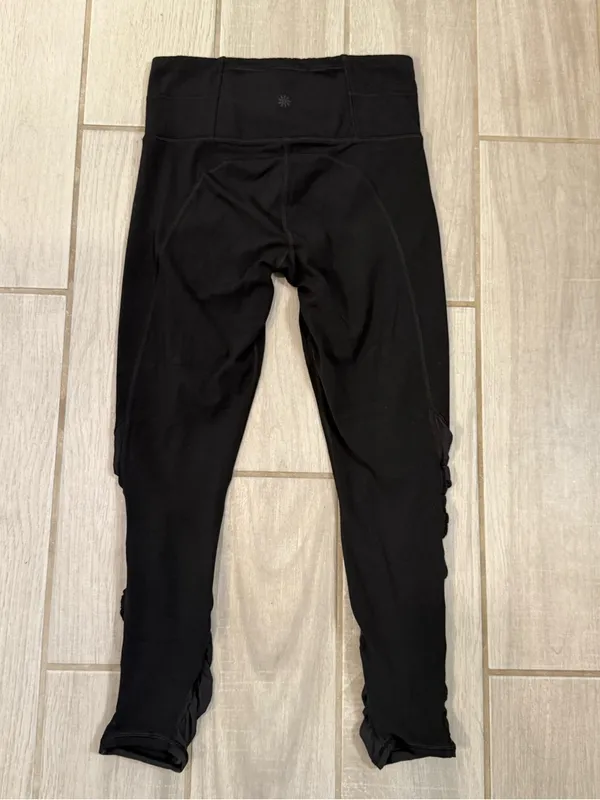 Athleta Black High-Rise Cropped Leggings with Ruched Calf - Image 8