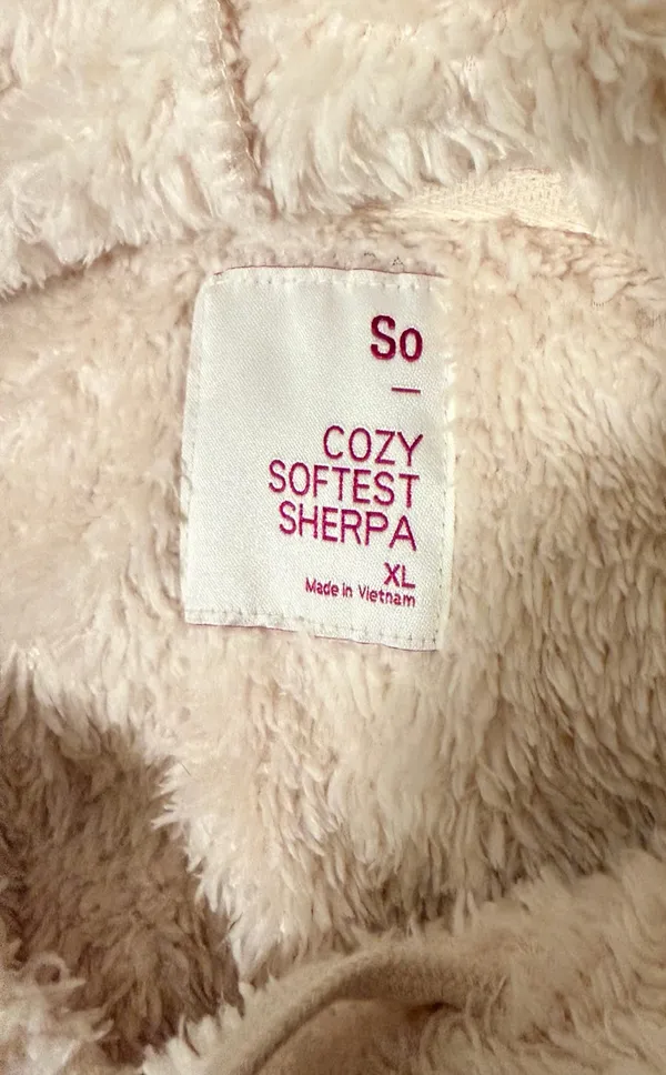 So Cozy Softest Sherpa Pullover Hoodie In Creamy Ivory Size XL - Image 7