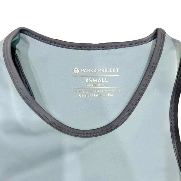 Parks Project Glacier Trail Blue Crop Top Sports Bra Bike Shorts Set XS NEW Tags - Image 5