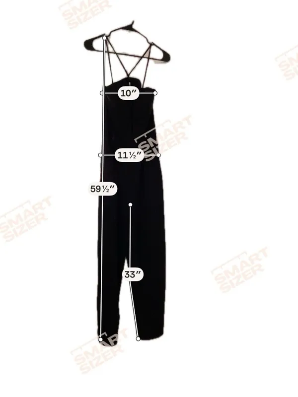 Elegant Sundae Women’s Romper Strap Black Casual Wide Leg Pockets Medium - Image 2