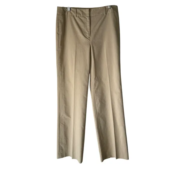 Ann Taylor Y2k Tan Pinstripe Wide Leg Dress Pants 8‎ Interview Outfit Women - Image 2