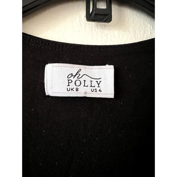 Oh Polly Ainslee Modal Square-Neck Bodycon Midi Dress in Black Size 4 - Image 8