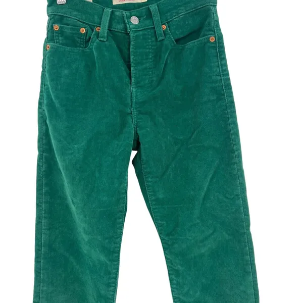 Levi's Wedgie Straight Fit Corduroy‎ Pants Green Size 24 - Image 5