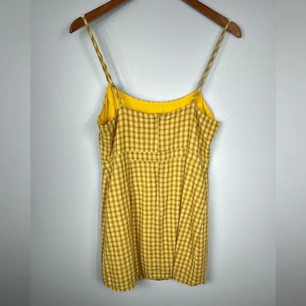 Urban‎ Outfitters Yellow Emma Plaid Mini Dress - Image 5