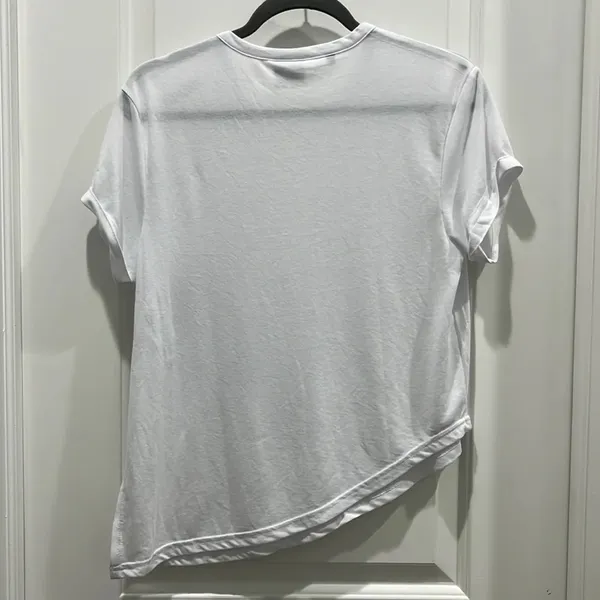 Gymshark White Essential Asymmetrical Side-tie tee Sz S - Image 5