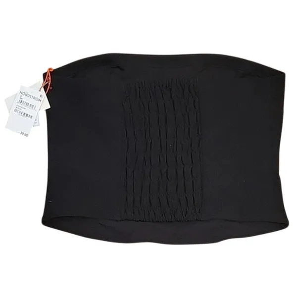 Open Edit NWT Bandeau‎ Top Minimalist Layering Smocked Office Siren Party Going Out - S - Image 2