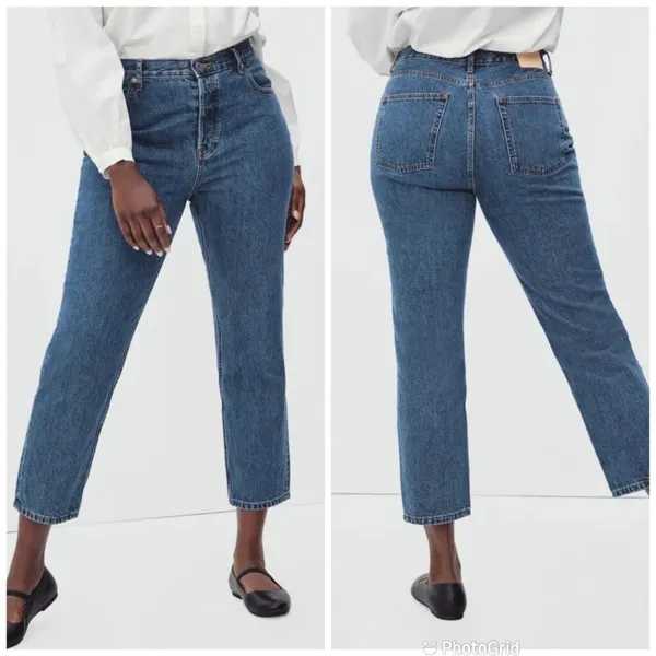 New EVERLANE The Curvy 90s Cheeky Straight‎ Jean Button Fly Organic Cotton Sz 25 - Image 2