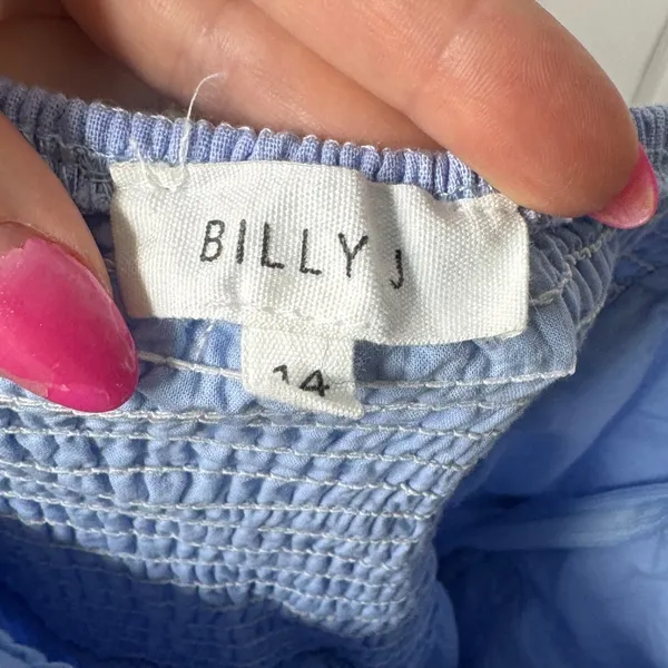 BILLY J Baby Blue Tiered Maxi Dress Size 14‎ Lined Summer Sundress - Image 3