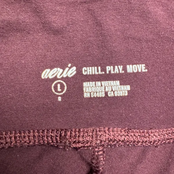Aerie Chill Play Move Leggings‎ Burgundy Size Large - Image 3