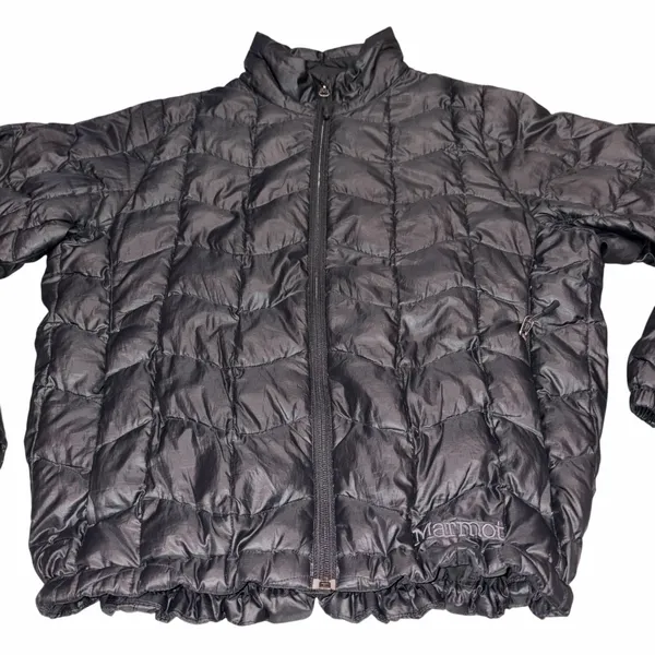 Marmot Black Quilted 800 Fill Goose Down Puffer Jacket Coat Medium - Image 2