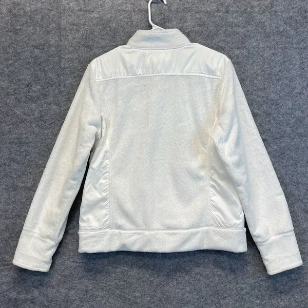 OU Jacket Women's Large White Full‎ Zip Oklahoma University Logo Faux Fur Soft - Image 10