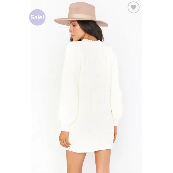 Show Me Your MuMu | Dixon Chenille‎ Ivory Sweater Medium Dress - Retail $158 - Image 4