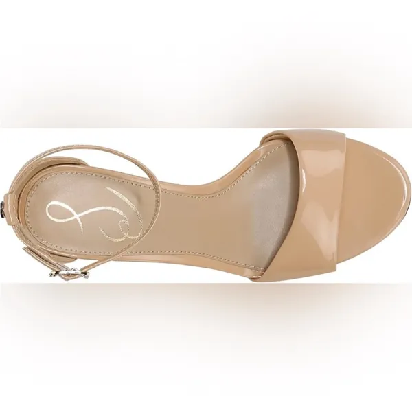 NIB Sam Edelman Robyn Beige Leather Ankle Strap Sandals‎ Size 9M Block Heels - Image 2
