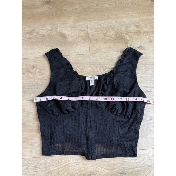 EUC Collabo by privy Los Angeles Nordstrom black lace corset tank top size M - Image 6