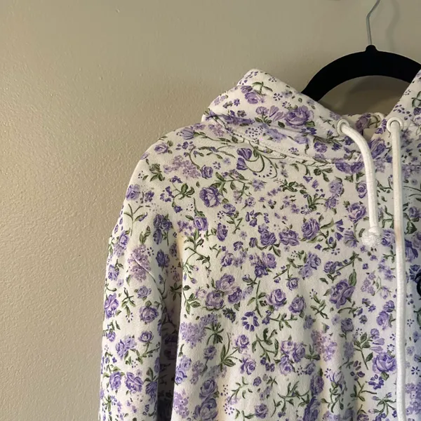 Purple Floral Print Hoodie August 2021 Collection - Image 4