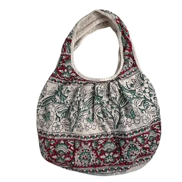 Boho Chic Floral Paisley Tote Bag Red Green Cream‎ Unbranded - Image 2