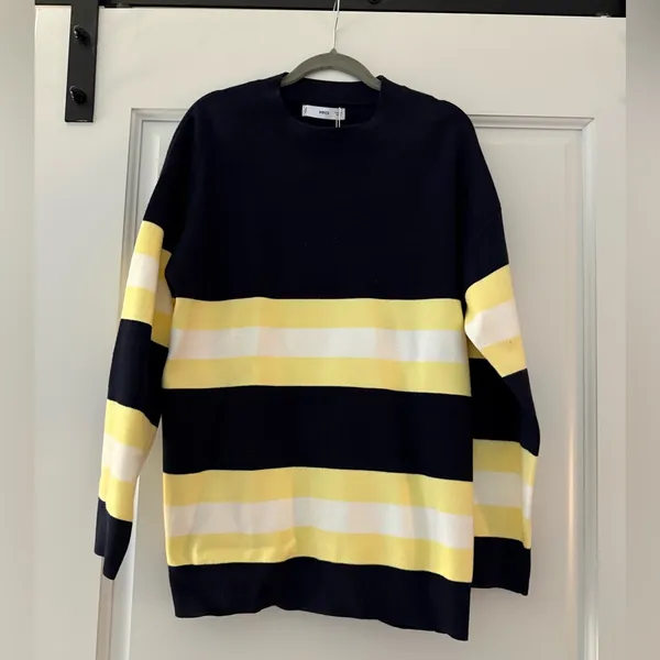 NWT Mango Striped Knit Sweater Size M - Image 2