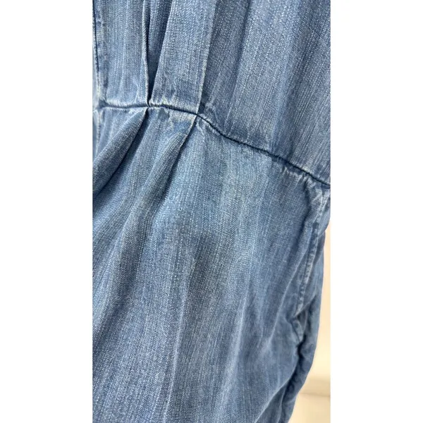 Old Navy chambray Lightweight Denim Lyocell Flutter cap Sleeve Romper size XL - Image 5