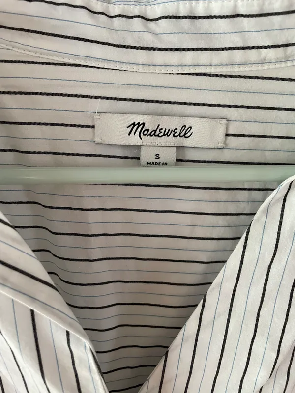Madewell Courier Button-Back Shirt in Pure Stripe Size Small - Image 5