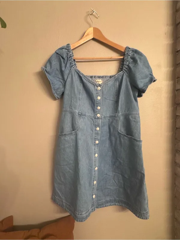 MADEWELL Denim Puff-Sleeve Mini Dress - Image 2