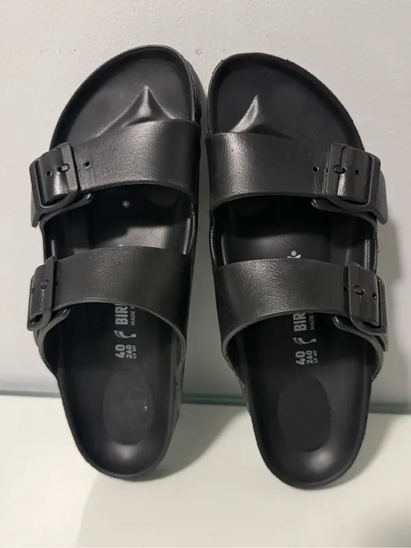 Birkenstock Black Two-Strap EVA Slide Sandals - Image 2