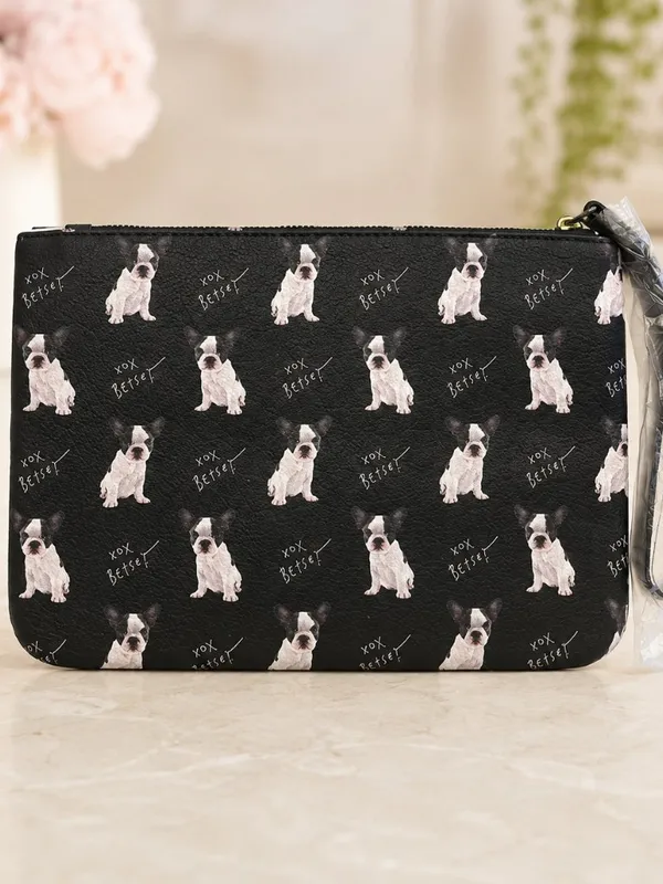 Betsey Johnson Boston Terrier Wristlet Dog Tag Keychain Set NWT - Image 3