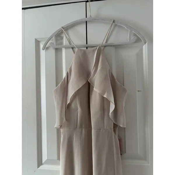 Birdy Grey Small Blush Pink Maxi Dress with Ruffle Detail - Image 3