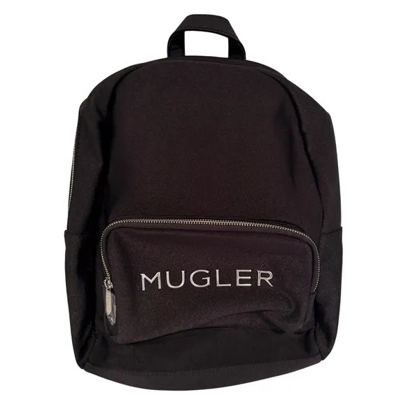 Mugler‎ Logo Backpack Travel School Bag Women's Black 15" x 13" Quiet Luxury NEW - Image 3