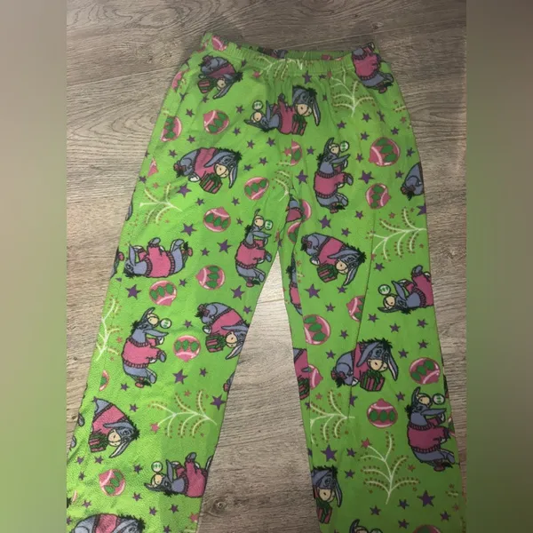Disney Winnie the Pooh Eeyore Holiday fleece pajama lounge pants XSMALL Women’s - Image 2