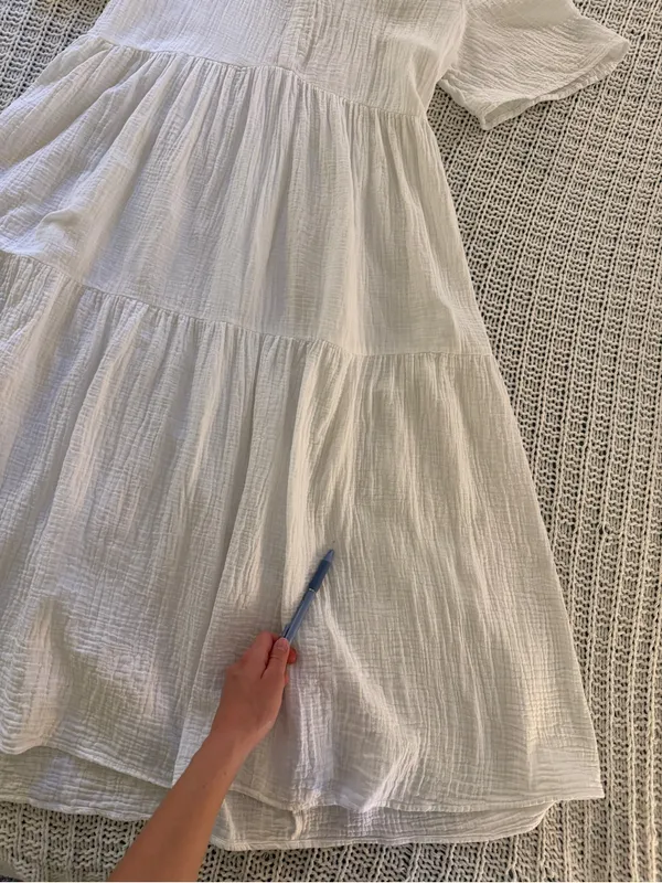 Anthropologie White Kallie Flowy Maxi Tiered Dress Medium Relaxed Summer Boho - Image 5