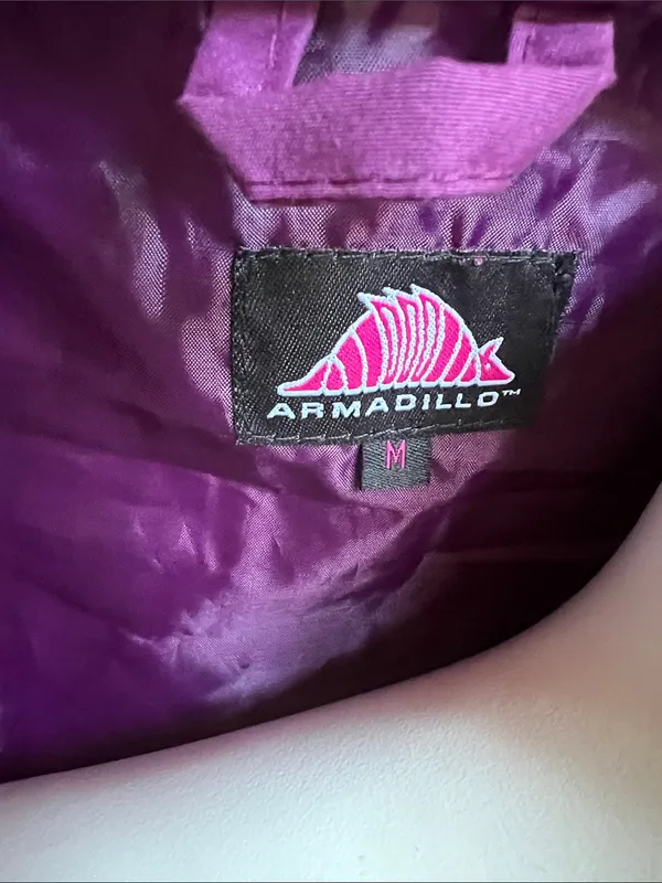 armadillo Hooded Rain Jacket womens purple wind jacket medium - Image 2