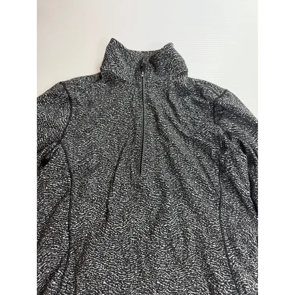 Lululemon Athletica quarter Zip Pullover Long Sleeve Top Womens‎ Black Pattern 4 - Image 5