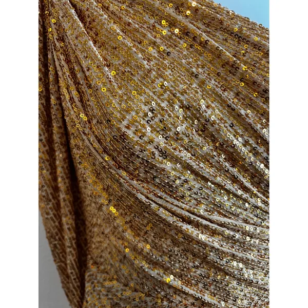NWT IEENA Mac Duggal‎ One Shoulder Sequin Mini Dress 2 Gold 26977 Cocktail Party - Image 9