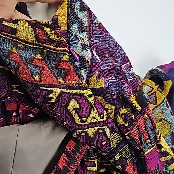 Addie Multicolor Vibrant Open Back Lace Up‎ V-Neck Sleeveless Midi Dress Size S - Image 5