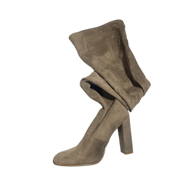 Steve‎ Madden Taupe Over-The-Knee Block Heel Suede-Look Boots Size 7.5 - Image 3