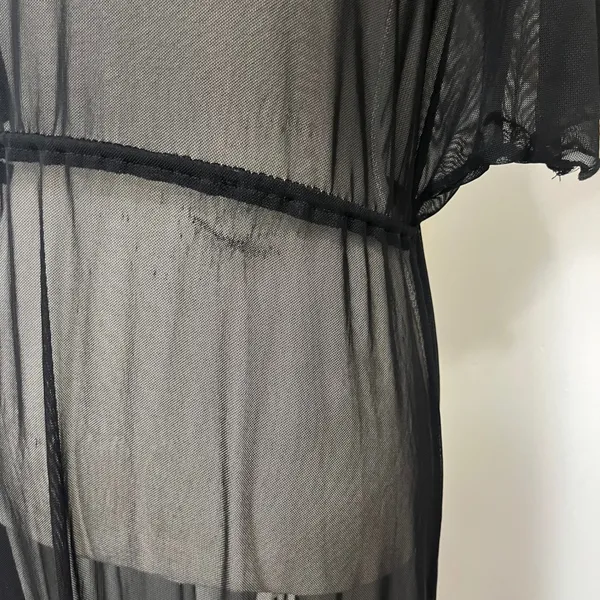Windsor Black Sheer Maxi Mesh Duster OS Festival Goth Whimsigoth Layers Witchy - Image 8