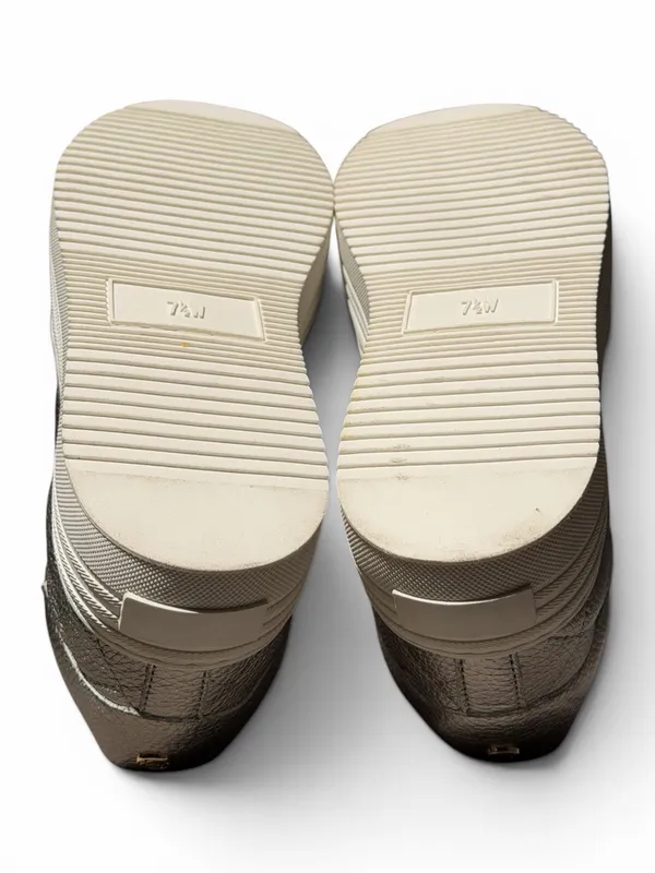 Joy Luxe Genuine Leather Bow Platform Sneakers Orthotic Slip On Pewter‎ 7.5W - Image 10