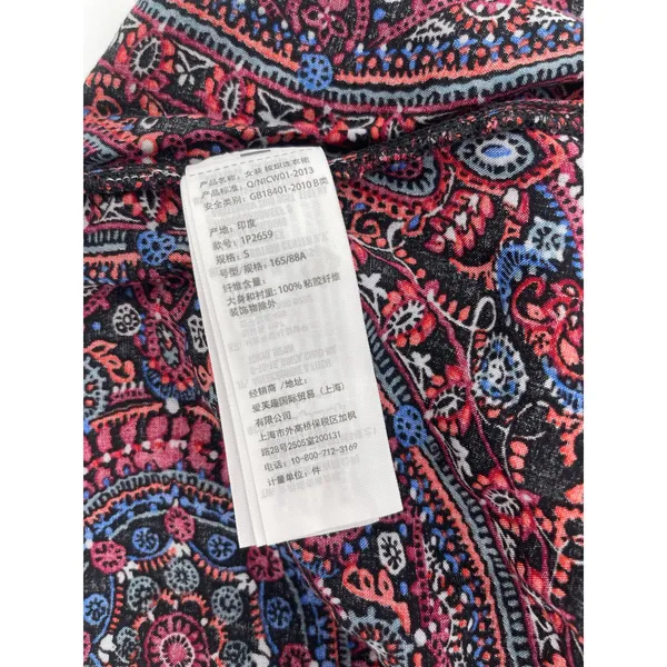 Abercrombie Spaghetti Strap Paisley Burgundy and Navy Dress Size Small‎ Y2K - Image 6