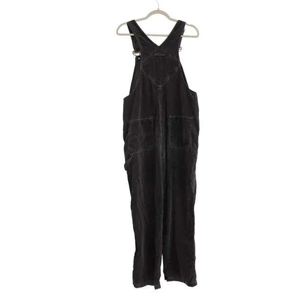 Gap Women's Size Medium Overalls Black Vintage Velvet Corduroy Bib Jumpsuit - Image 5
