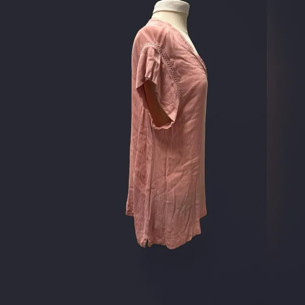 Buffalo David Bitton Pink Gauzy Cuffed Sleeve Tee - Image 2