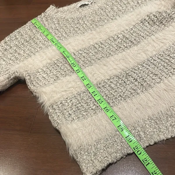 Lush gray and ivory striped sweater - Image 4